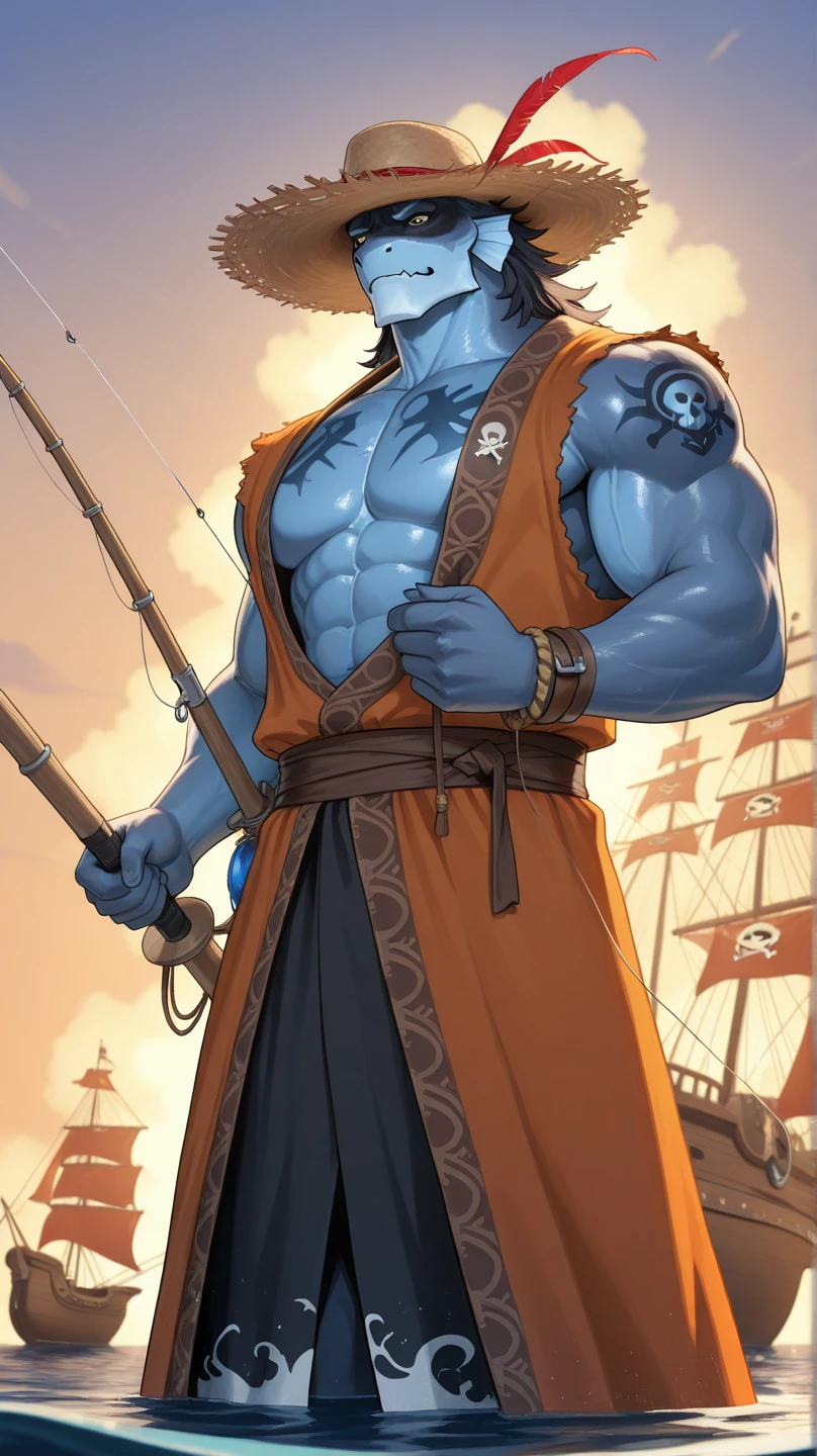 (Detailed and accurate Playing cards game contest:1.37), a fierce duel between two pirates on the deck of a pirate ship, intense staredown, two muscular pirates, one the captain, serious hand-to-hand combat, crew fighting in the background, dramatic lighting, cinematic composition, absurdist surreal, ARW