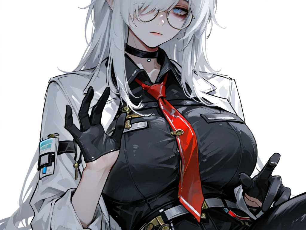 best quality, masterpiece, highres, solo, (haruna_bluearchive:1.10), (black business suit:1.40), (tie:1.20), (sunglasses:1.25), (white gloves:1.15), (white shirt:1.10), (black skirt:1.15), (smoking:1.20), handsome, 33 <lora:haruna_bluearchive:0.80>