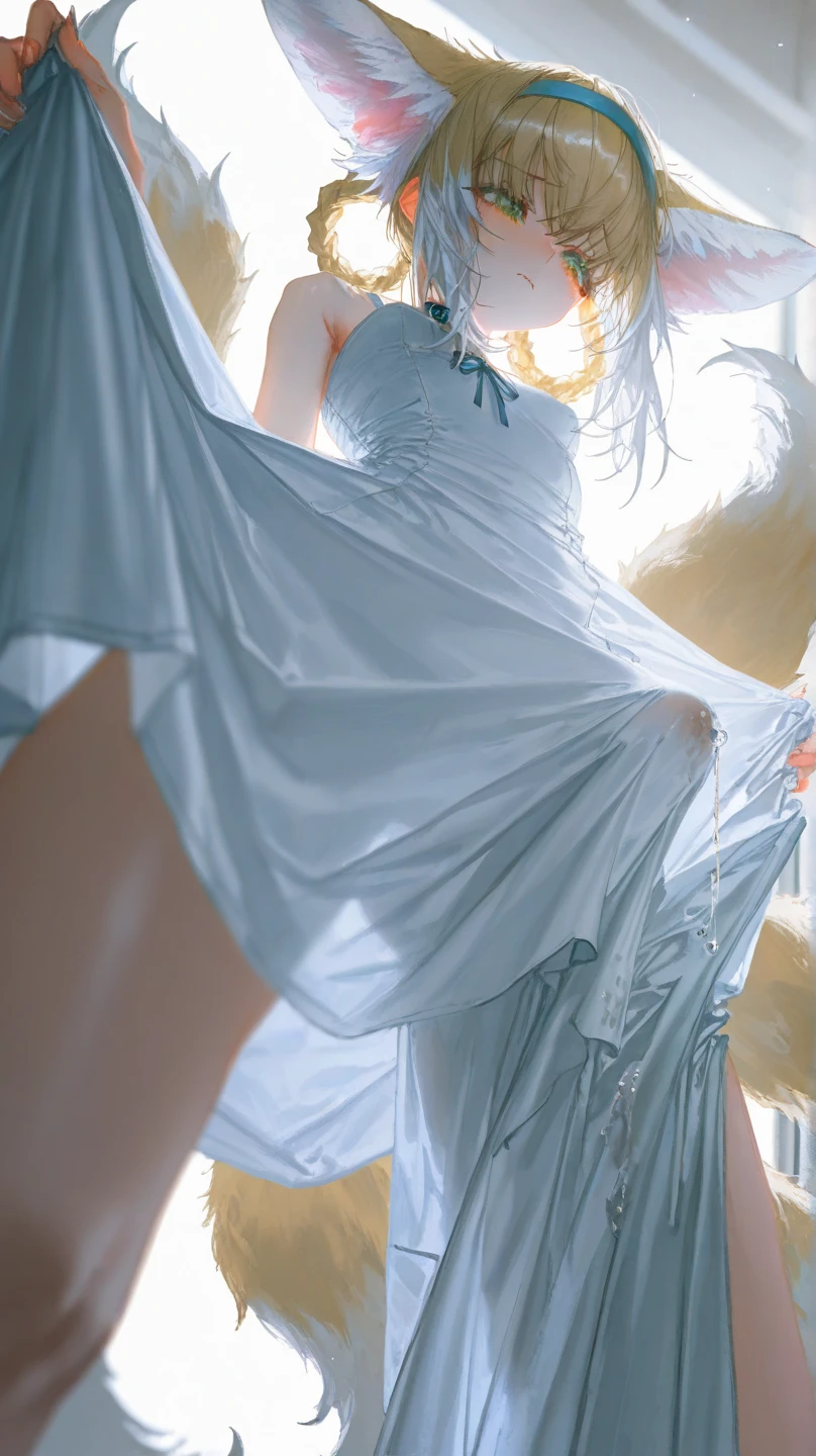 Wearing white silk pantyhose,The reveal panties,The legs are relatively long,The chest is relatively large,The face is cute and beautiful,Strike sexy poses,No shoes, your ass towards me,16k