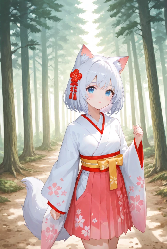 masterpiece, best quality, <lora:touhou_inubashiri-11:1> inubashiri momiji, wolf tail, tokin hat, shirt, pom pom \(clothes\), detached sleeves, skirt, seiza, indoors, japanese architecture, green tea