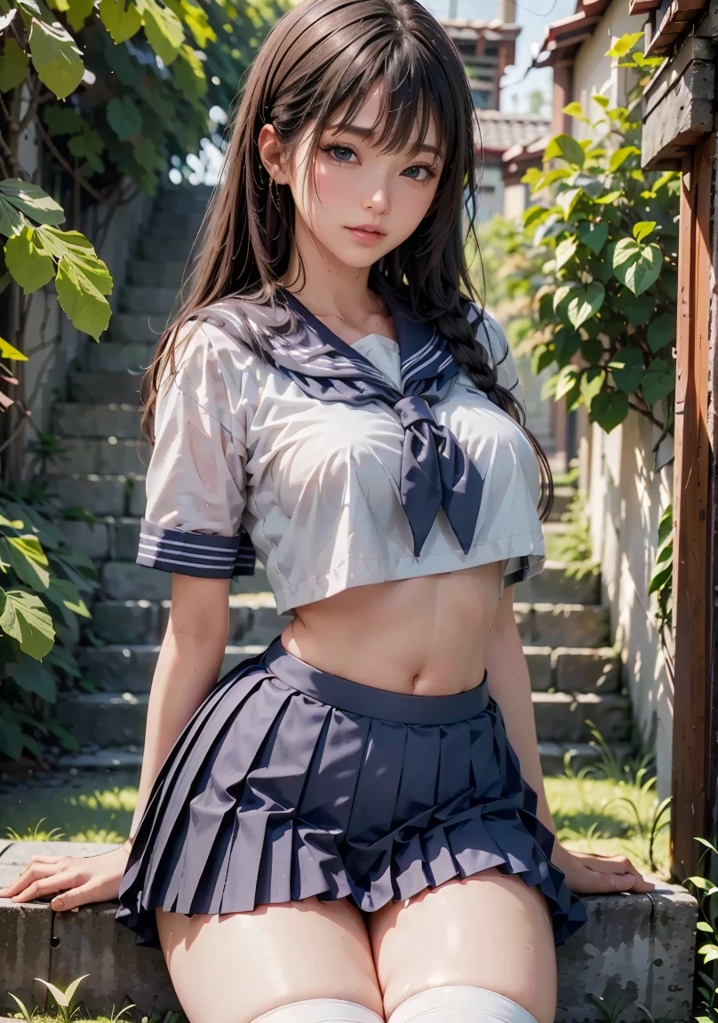 ((Lie down in bed, Spread your legs wide:1.2, Lying on your back)), beautiful girl, high school student, Short Hair, ((Baby Face:1.3, Beautiful breasts)), Cute face, Beautiful eyes, Narrow waist, ((Sailor suit, mini skirt)), (Sexy upskirt shot:1.4), Beautiful crotch and slender body line, Small and slender figure, (Detailed eyes and face:1.2, Professional photography techniques), (Perfect Anatomy:1.3), (Highest quality, 8K, masterpiece:1.2, RAW Photos), (Gaze at the viewer, Sexy expression:1.2, blush:1.2), (Detailed hands:1.2, Perfect hands, beautiful little hands:1.2), ((Cute pose))