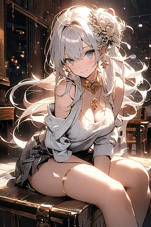 (((She is a spiritual being that is floating like an entity))), white hair, long moving hair, super clear beaded eyes, light white robes, bare feet, broken golden chains on the wrists, full body, thick legs, small breasts, big booty, {extremely detailed 16k CG unit wallpaper}, expansive landscape photography, (a low view with focus on character and setting), (wide view of open field), (angled shot low), (high light: 1.4), (low light: 1.2), (warm light source: 1.5), complex details, (iridescent colors: 1.2), (bright lighting), (atmospheric lighting), dreamy, unique,