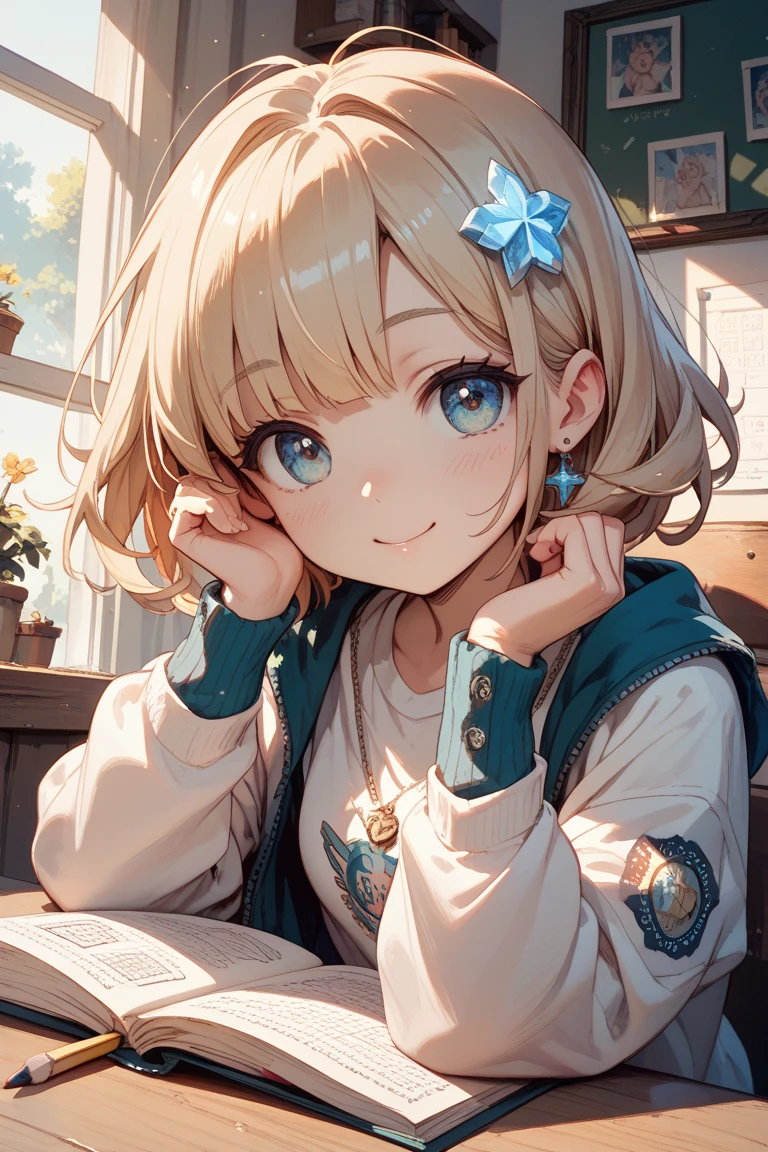 1girl,light brown color and medium length hair,blue eyes, uniform