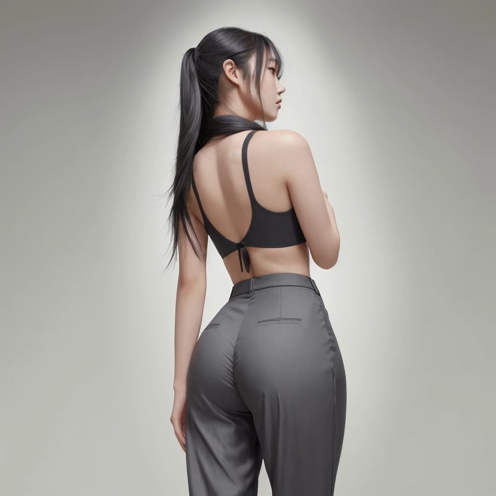 8K, Top Quality, Intricate Details, Ultra Detail, Ultra High Resolution, Masterpiece, close up shot, shot from behind, (Looking back), (full body: 1.1), Slender, Smile, (Makeup: 0.4), ,(( red eyes, black hair, bangs, long hair)), (Fluffy Eyes: 1.21), (()), 1girl, solo, 1 girl, ((Tifa,Tifa・lockhart,Final Fantasy 7,FF7,l)), close up shot, , ((tall)), (((fit body))), (((slim face))), sharp face, (()) ,(detailed face), sharp face, small lips, , ,(( ass up, butt cheek,)) ,, ,
((, )), , ((yoga pants )), detailed face, detailed breast, huge breast, detailed ass , detail nipples ,, Narrow Waist, Skinny, tall , 190 cm tall, Muscular, Navel, Exposed Abdomen, Pointed Chest,, Beautiful girl with accentuated slender abs: 1.4, Six Pack Abs: 1.4, , Perfect Body, detail legs, (( dark background)), black background,