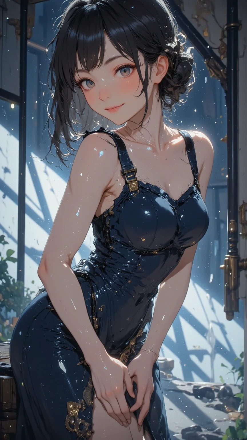 (masterpiece:1.2, best quality, ultra high resolution, super detailed), (actual, photoactual:1.4), Beautiful illustration, (natural side lighting, movie lighting), Depth of writing boundaries, Delicate fabric texture,
looking at the audience, Half-length photo, 1 girl, high school girls, perfect face, (perfect anatomy), cute symmetrical face, baby face, shiny skin, tanned skin,
(Zhongfa:1.5, ponytail:1.4, messy hair, brown hair), hair between eyes, dark blue eyes, big deal, droopy eyes, long eyelashes, (medium breasts:1.1),
beautiful hair, pretty face, Detailed and beautiful eyes, Beautiful collarbone, Beautiful body, beautiful , Beautiful thighs, beautiful feet, beautiful fingers,
(Delicate fabric texture, Navy Truck:1.2, abdomen:1.1),
(Beautiful scenery), summer, night, (Athletic field) (running form:1.3), (Smile), ((巨big deal山雀))