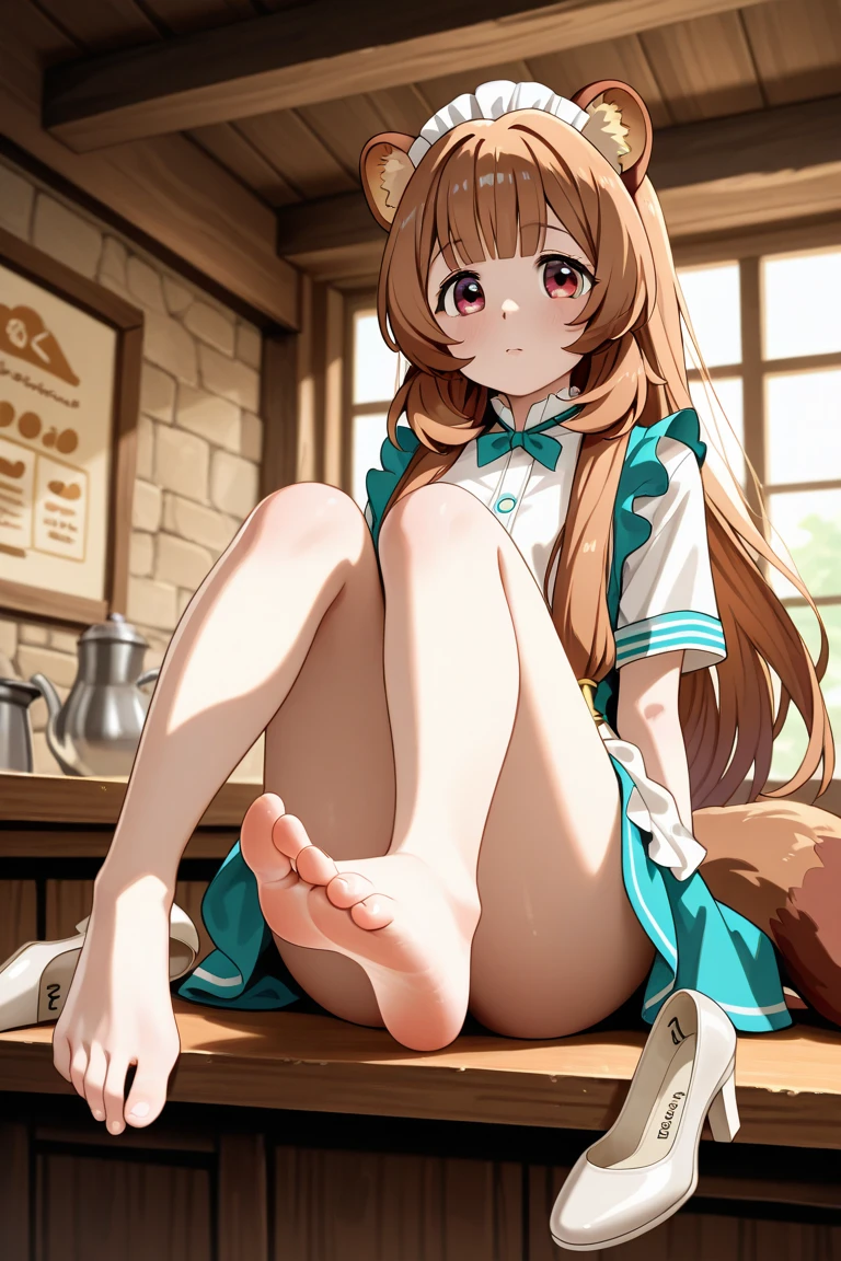 With legs apart Upper body naked Aerith Gainsborough Yuffie