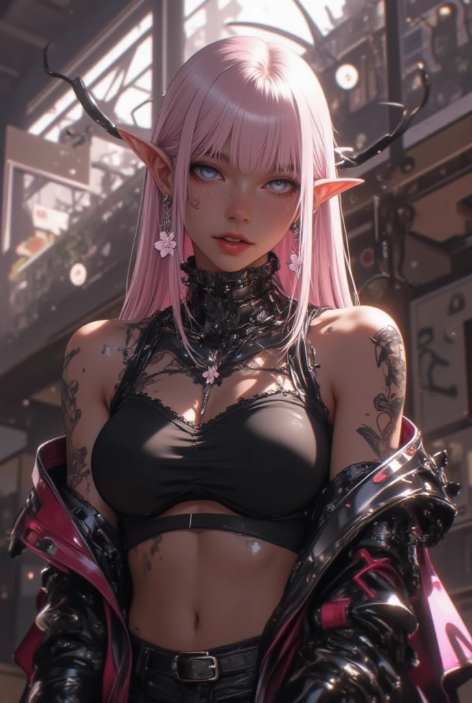 (solo:2, dark skin 1000 yo cool elf woman, Dreadlocks:1.4 pink hair long hair, sexy silver eyes, smoking Cigarette in mouth, glossy lips, serious face, blushing), (in a detailed sexy Cross string swimsuit), break, in the castle Dressing room, BREAK, perfect anatomy, masterpiece, best quality, 16k, beautiful detailed grow, daydreaming expression.