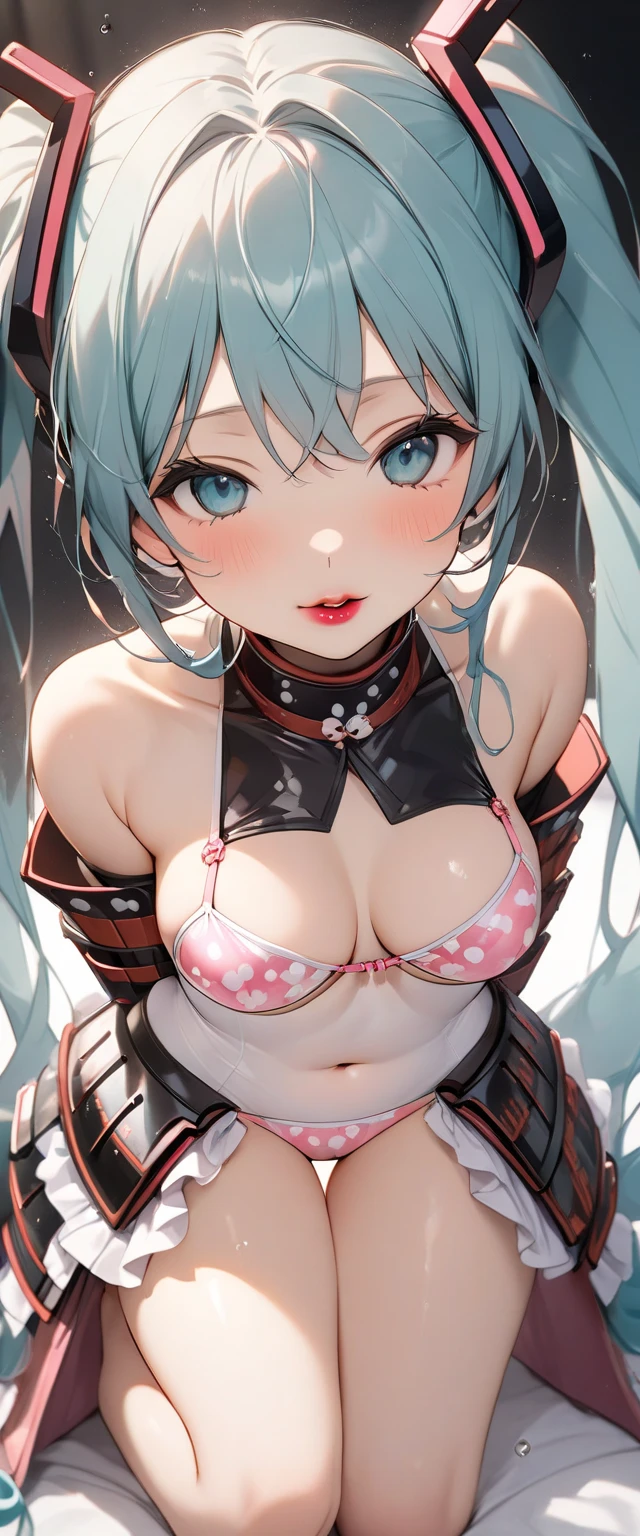 2 woman,Highest quality,（Light blue twintails）、Healthful、Blue Eyes、 （（Sharp details））, (8k, RAW Photos, Highest quality, masterpiece), (looking at the camera),Cute Smile、Very big eyes、anatomically correct body、Big thighs、Muscular woman、The face is bright、Professional Lighting、Cute little breasts、Accentuate the cleavage、Nipples、Semen、The vibrator is inserted into the female genitals.、Ahegao、