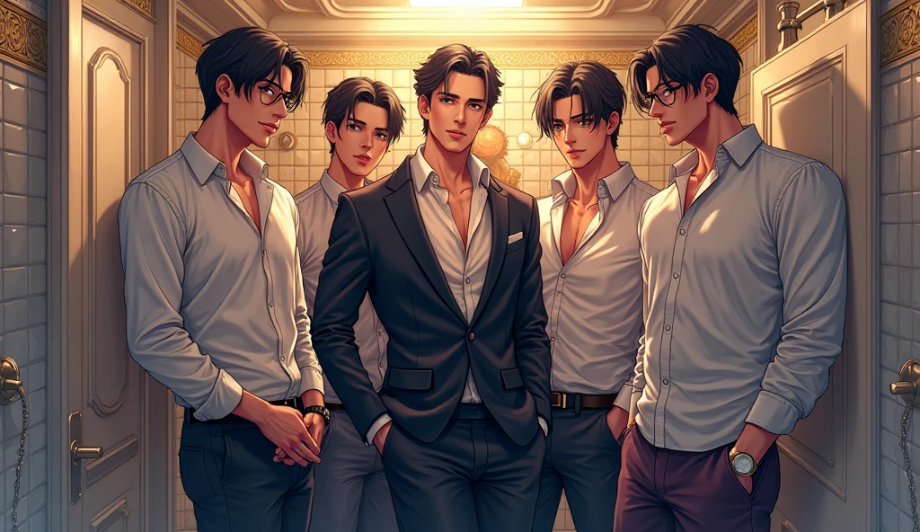 (highres, ultra detalhado), three man's, business
