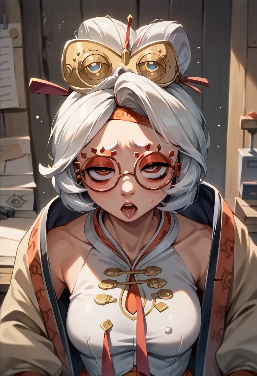 score_9, score_7_up BREAK cheek squash, hands on another's face, hands on another's cheeks, solo focus, pov hands, purah,white hair,red eyes,hair ornament, red headband, red glasses, sleeveless shirt, white coat,smug <lora:POVCheekSquash_XLPD:1> <lora:purah-pdxl-nvwls-v1:0.8> <lora:bayeuxman_pd:1>