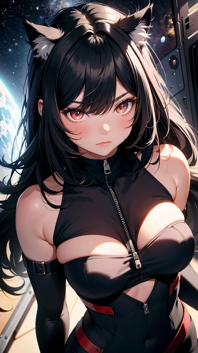 (masterpiece,best quality,ultra-detailed),1girl, large breast, glowing eyes,long hair,(((dust pretty girl))),beautiful and detailed face, detailed eyes,night,dust particles in the air,((black theme)),((((dust theme)))),