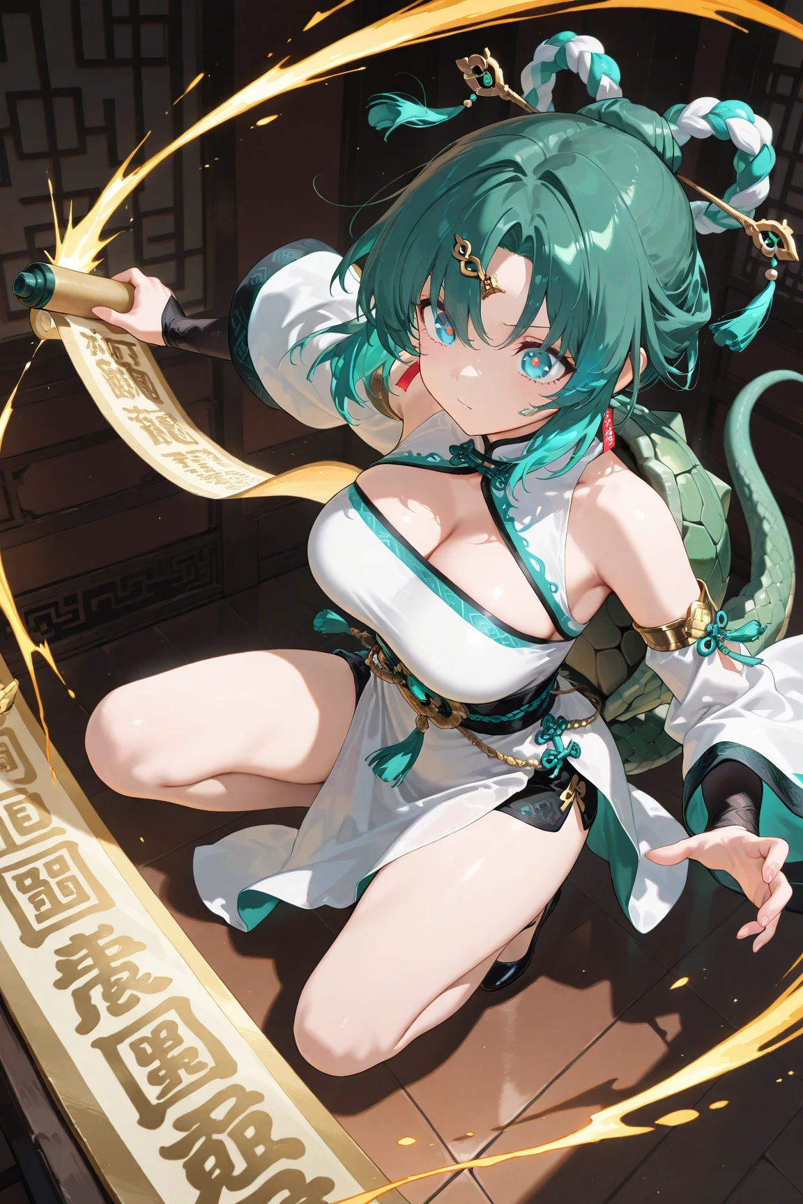 nsfw:1.5,1 mature female,Age 25,(A female fighter is surrounded and attacked by multiple goblins during a battle.),Goblin in heat,monster,(blush,Are crying:1.5、tears),((Torn china clothes:1.5)),(Torn clothes:1.5)、Dynamic pose,Dynamic Angle,Micro Panties、Huge Breasts:1.5、((Overflowing Sex Fluids:1.2))、vagina、SEX、boss goblin、gang rape、(Moss green penis)、A male goblin in heat and erection、Goblin pulling clothes、Wide-open legs、Fuck from behind、Side Ponytail