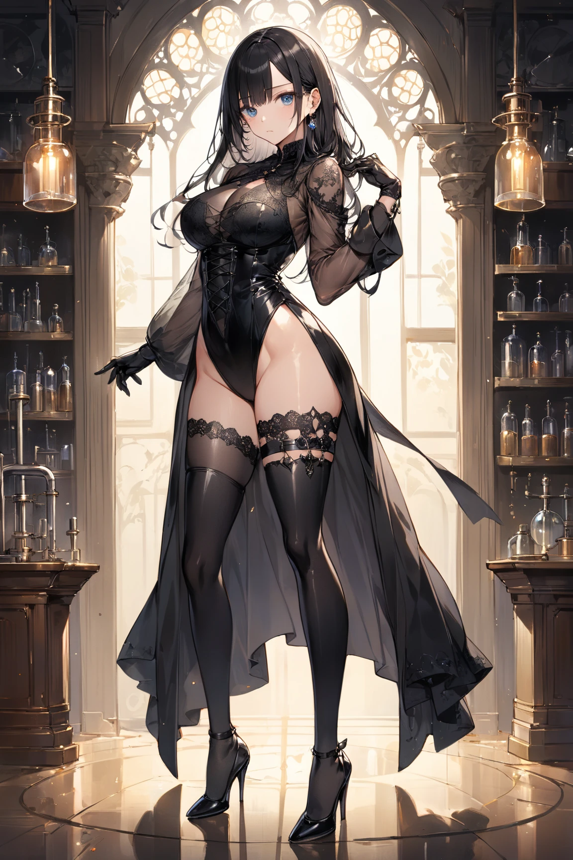 (Super big breasts:1.5)、Abusive smile、Dynamic and lively pose、Stomp on the viewer with your heels、(Heel super up close:2)、Enamel shorts、Patent leather bra、Plain black stockings、Enameled knee-high socks、Enamel Long Gloves、Ultra glossy、Shiny skin、Detailed picture、girl、25-year-old woman、Crotch line、Erect nipples、holding the whip with both hands、choker