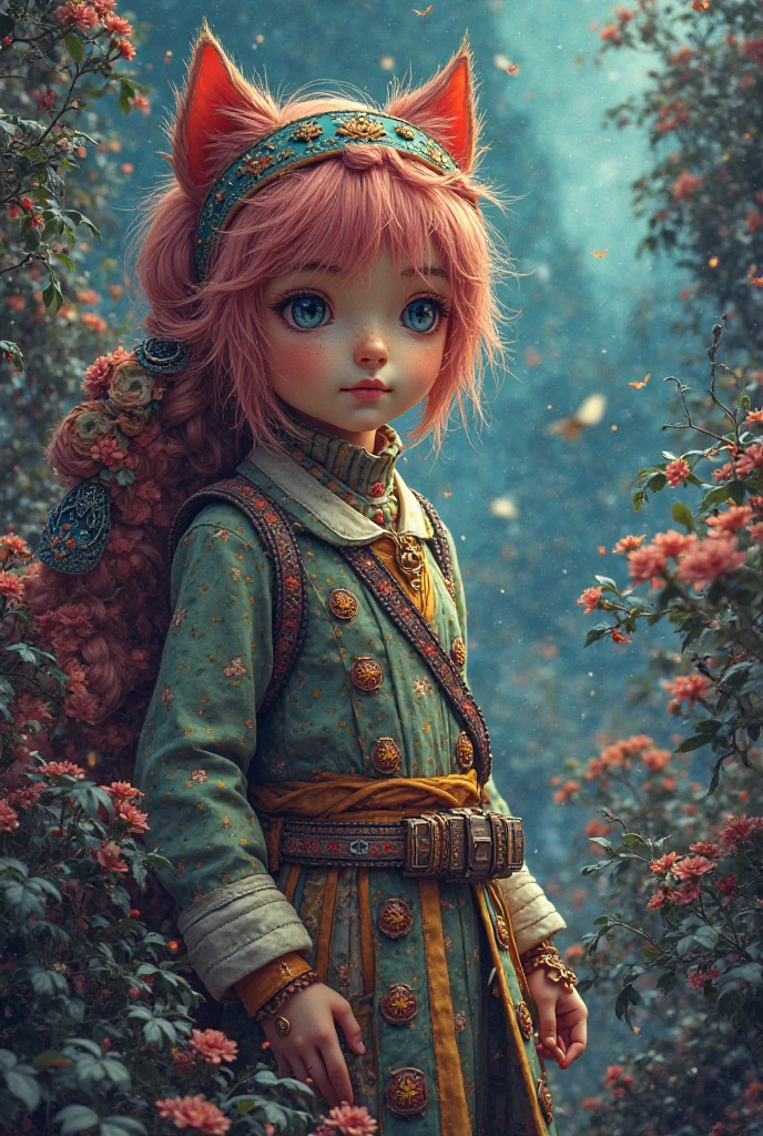 (Style-DoF:1.5) zrpgstyle, AS-YoungerV2 SashaNobodySD15 medieval child princess teal dress, elaborate, ornate, adventurer cape, (top pony tail:1.1), standing in a tall field of flowers, (foreground flowers:1.2), tree canopy overhead (alpine mountains:1.1), clear sky, (masterpiece) (best quality) (detailed) (intricate)