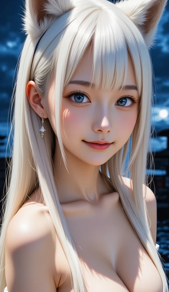 ((8K quality、professional、highest quality、masterpiece:1.3))、solo、Real、Photorealistic、Portrait、Slender Abs:1.2、Very cute elementary school students、((Flat Chest:1.4、AA cup、Skinny Beautiful Girl:1.4))、((barefoot、Full nudity:1.3))、A posing in an alleyway late at night、Alley Background:1.4、Shiny platinum blonde hair、Silky straight shorthair、Straight bangs、12 Talents、slim style kids、Skinny body、Young, lustrous, glowing, white skin、Highly detailed face and skin texture、Beautiful detailed eyes、 Attractive big eyes、Beautiful detailed nose、The best beauty、Close your mouth、smile