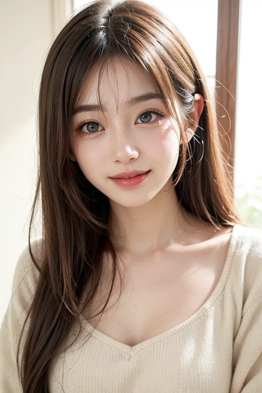 brown long haired, smiling, beautiful teen girl