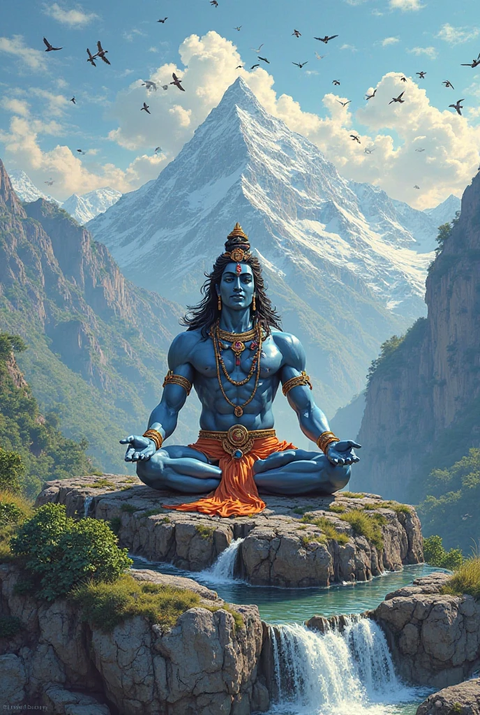 Full ultra hd lord shiva sitting on mountain