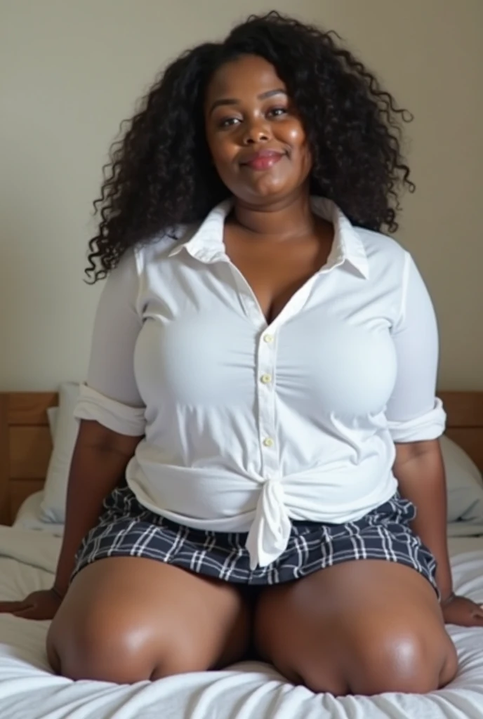 Obese topless busty Black woman in church with massive , hanging, saggy tits.