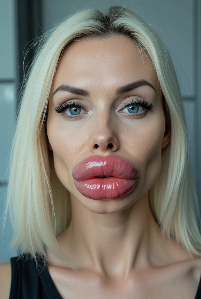 White woman, bombshell blonde, blonde hair, volumous blonde hair, beautifuleyes, (Perfect_beauty: 1.9), (most_perfect_woman_alive: 1.9),(Completely_alone: 1.9) (Best quality, 4k, Masterpiece :1.3), beautiful woman, hyper realistic, 1girl, (higantic droopy breasts, extremely attractive body :1.2), sit-ups :1.1, blonde volumous hair: 1.1, (female lawyer, perfectly tailed buisness suit, office :1.2), ultra-detailed face, detailed lips, detailed eyes, double eyelid, sensual buisness suit, milf open neckline, imense hanging breasts, extremely wide hip, hourglass figure, milf, older woman, (50_year_old: 1.2), side pose, visible curves, office space, sexy buisnesswoman outfit, buisnesswoman attire, very muscular turned leg, beautiful blue eyes, (fusion between Brandi_Love and Angelina_Jolie: 1.3), ultra-detailed face, detailed extremely full bimbo lips, ridiculously full lips, intricate detail, (smirking: 1.9), smirking, smile, smiling, beautiful dimples, (very marked_cheekbones: 1.9), (extremely_absurd_angelic_beauty: 1.9), squared chin, wonderous blue eyes, milf, 50 year old woman, giant breasts, huge boobs