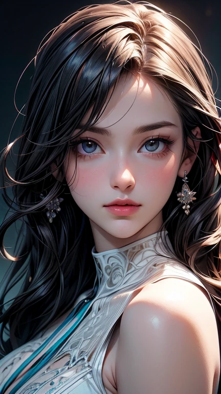 8k，anime girl with cyan blue eyes and a flower crown, detailed digital anime art, beautiful anime portrait, detailed portrait of anime girl, stunning anime face portrait, digital anime art, guweiz on artstation pixiv, guweiz on pixiv artstation, digital anime illustration, a beautiful artwork illustration, beautiful anime artwork, digital art on pixiv, beautiful anime art、close-up of a face
