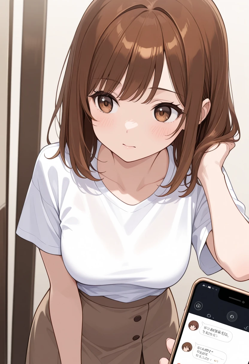 (Someone else's hand、Someone else's handのtablet、Someone else's handのsmartphone、Someone else's tablet perspective、Someone else's smartphone perspective), embarrassed face、spread legs、(big breasts:1.5), 17 year old girl、student