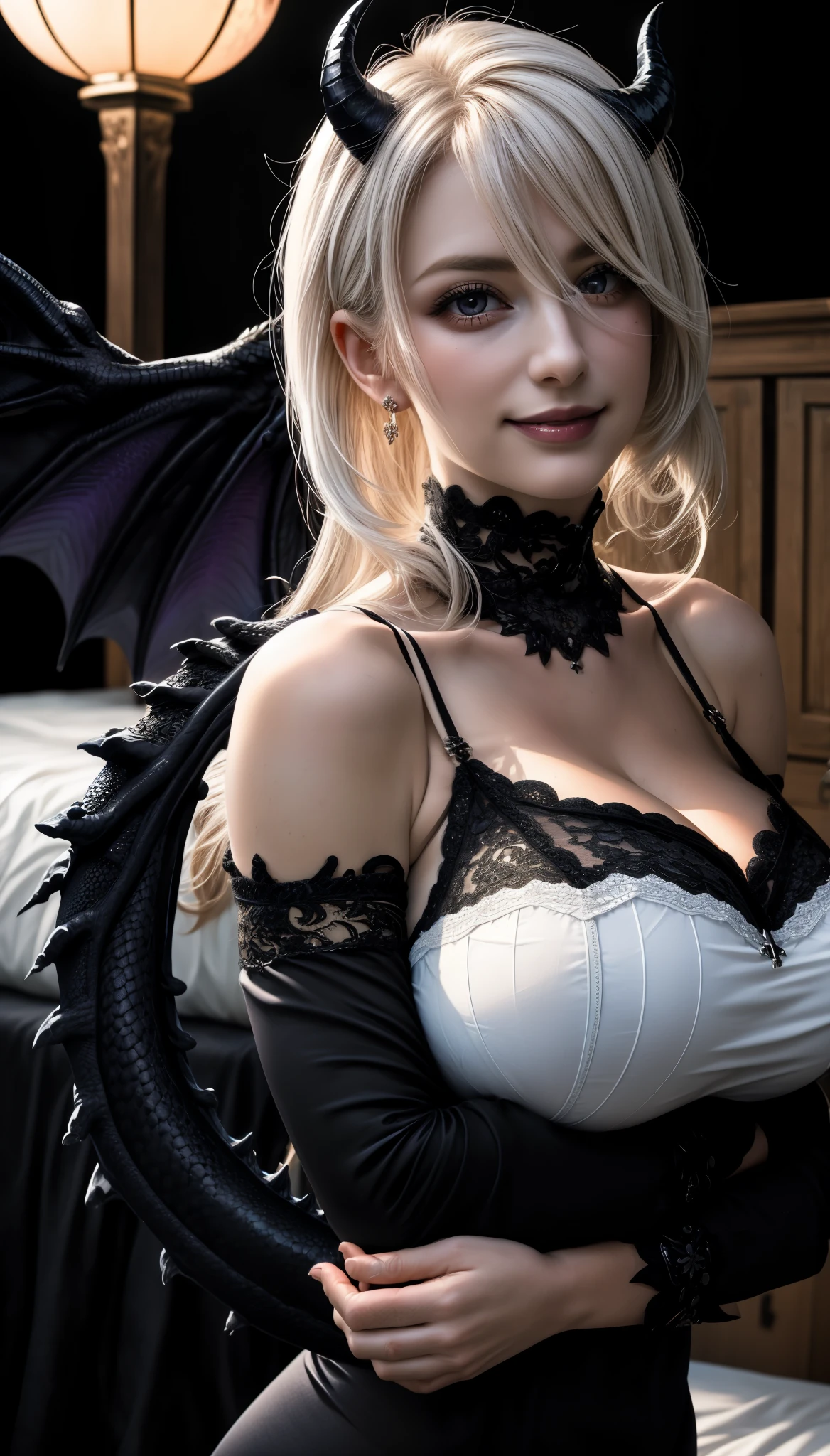 Fine, (Best Illustration), 8k Resolution, Intricate Details, Best Quality, Realistic, Ultra Detailed, Best Lighting, Best Shadows, Ultra HD, MyNataLee woman, Necromancer:1.1, Night:1.1, Magic, Dark Style:1.2, Vampire:1.2, Bat wings, shining red eyes:1.2, masterpiece, high_res, Beautiful face, tyndall effect, photo realistic, (high detailed skin:1.2), 8k uhd, dslr, high quality, Photograph, high resolution, Bokeh, absurdres, ponytail contorted, best ratio four finger and one thumb, dark:1.1, succubus:1.3, 25 years old woman:1.1, 25 yo,