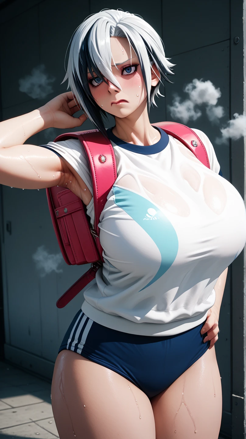 sweaty, wet