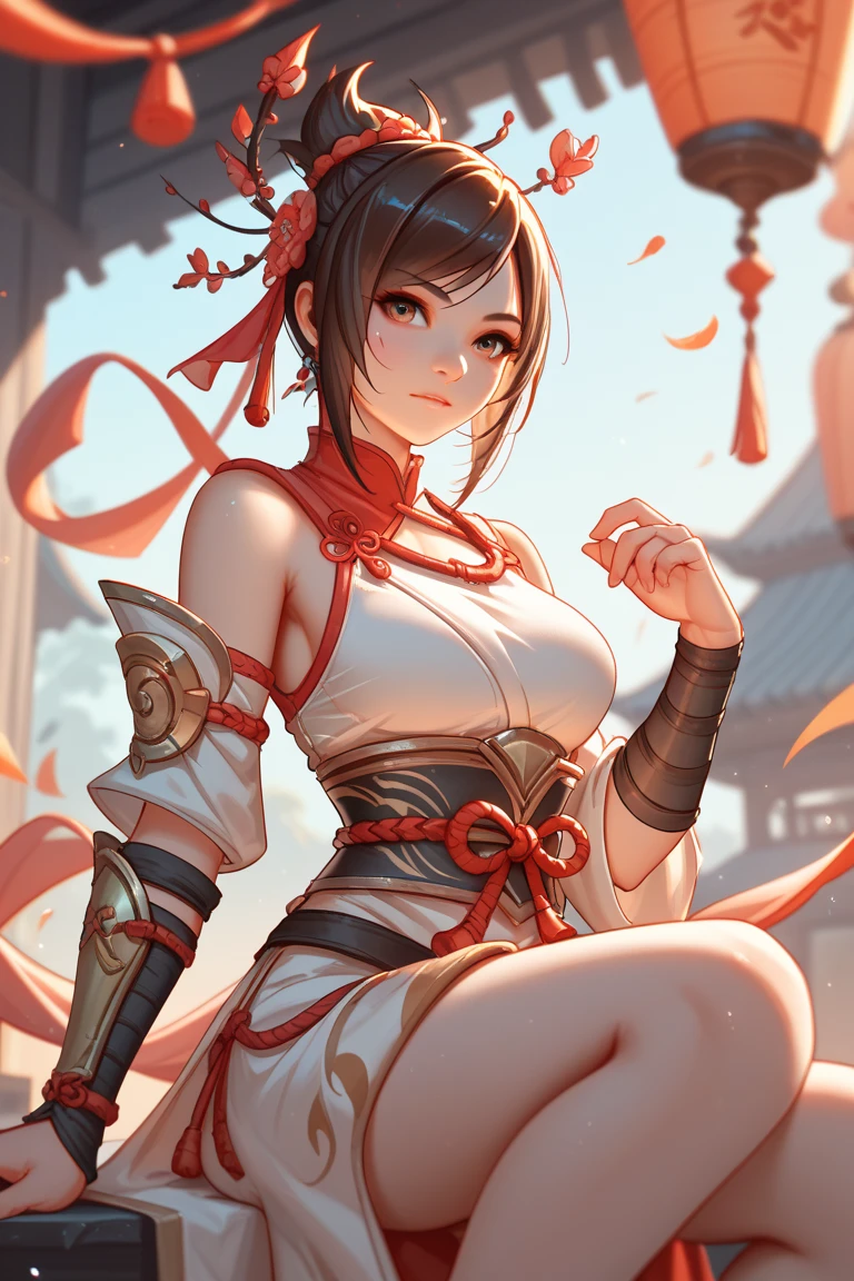 chinese girl from ancient china,1girl,
(large breasts:1.4),(((( straight hair,long black hair, ponytail,)))),(((brown_eyes:1.3))),intricate eyes,beautiful detailed eyes,symmetrical eyes,((((lustrous skin:1.5,tanned skin,bright skin: 1.5,skin tanned,shiny skin,very shiny skin,shiny body,Reflective skin)))),(spider lower abdomen,narrow waist,wide hip,athletic body,inflated legs,thick thighs,(detailed face)),beautiful detailed lips,
cute,slutty,sensual,seductive look,seductive,((erotic)),opulent,sumptuous,((nsfw)),
(((AS-Adult))),(((Chinese girl))),a beautiful Asian pirate woman with a (((Chinese pirate))),(((Asian))),wears gloves on her hands, the left arm is made of steel,((small thread)),minimalist clothing, armor,tribal tattoos, black metal armor,red belt,black armor,shoulder armor,waist protector,hand guard, ancient Chinese style,damaged clothing,(half-naked armor:1.5,pirate chinese armor),
(flirtatious pose:1.3), looking at viewer,embarrassed,centered,scale to fit dimensions,Rule of thirds,
outdoors,(waterfall,bamboo,river,snow bamboo forest,japanese temple,red lanterns burning,temple in the snow forest,mossy stairway in the temple,dilapidated temple,bamboo sanctuary,),scenery,extremely scenery,winter,scenery:1.25,((intricate scenery)),((snow bamboo forest background)),
(Glossy chinese ornaments),highres,sharp focus,(ultra detailed,extremely detailed),(photorealistic artwork:1.37),(extremely detailed CG unity 8k wallpaper),(((vibrant colors,vibrant theme))),(intricate),(masterpiece),(best quality),artistic photography,(photography taken by sldr),(intricate background),perfect rendered face,perfect face details,realistic face,photo realistic,((intricate detail)),(((realism))),