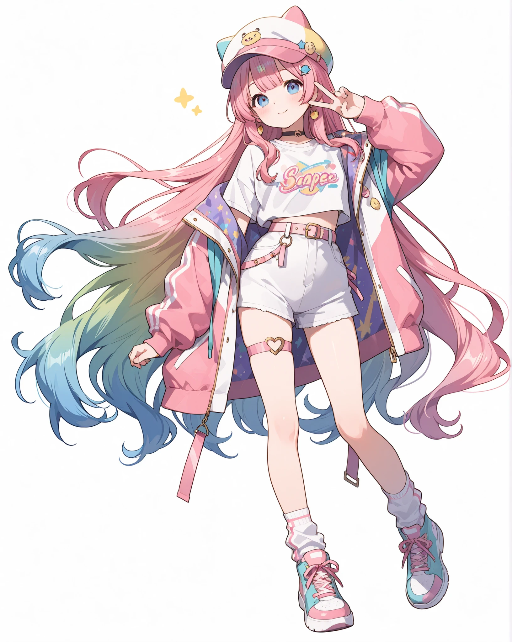 great details、high image quality、simple background、full body、battle scene、 rapper、hat、Colorful