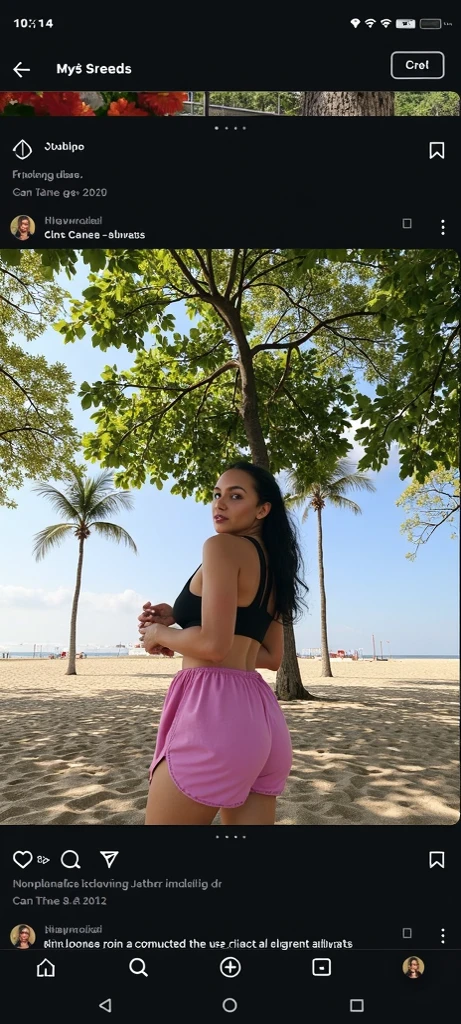 Cute girl sitting on the ground in front of a palm tree, in a park, profile picture 1024px, with a park in the background, inspired by Amir Zand, very very low quality picture, sitting on the ground, shot on nikon z9, full body photogenic shot, at a park, with a park in the back ground
