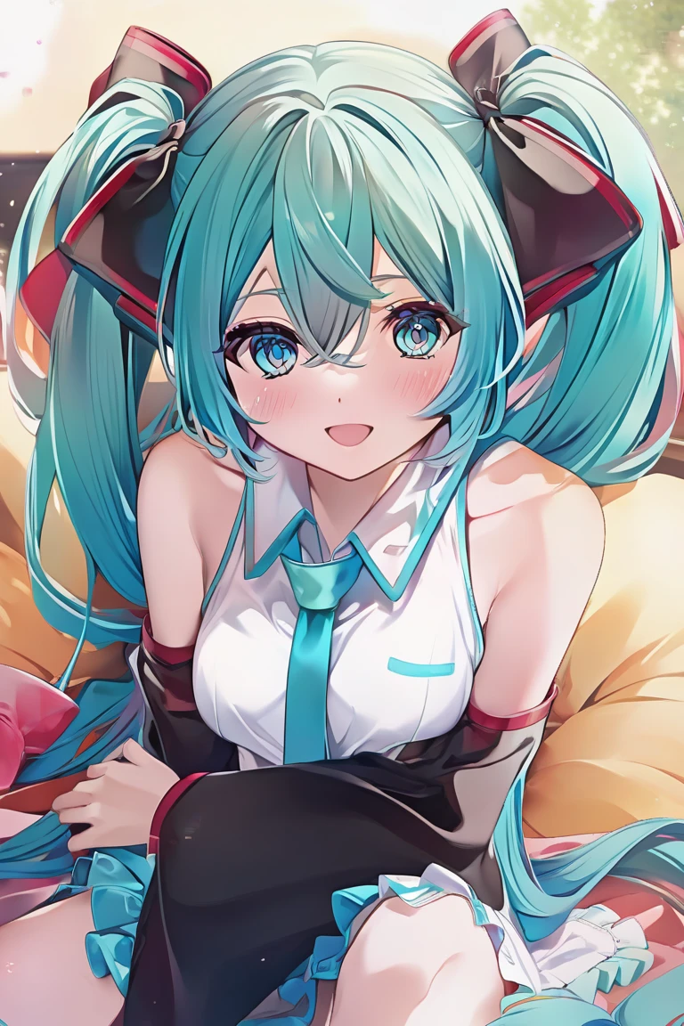 Hatsune Miku、Anime characters、smile、Surrounded by joker cards