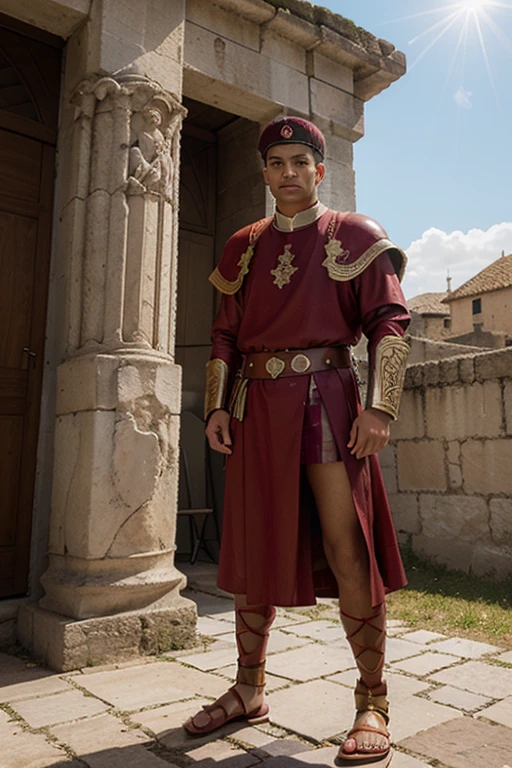 ((masterpiece))), (((best quality))), ((ultra-detailed)), (hyper-realistic), (highly detailed CG illustration), cinematic light, photorealistic, man in front of a castle),(Ottoman Empires Warriors) (Turkish Flag) light, intricate makeup and detailed eaba, red cape, spear, (boat)