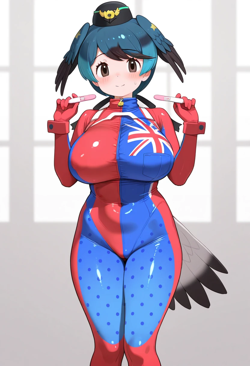 (masterpiece, best quality:1.5), front shot, 1girl, kawaii, (super big breasts, micro waist, very long legs:1.4), Black hair, short bob hair, short height, scrawny and thin body, Light Skin, cute big eyes, cute beautiful thin face, forced smile, serafuku, pigeon-toed, wet and sweaty, visible ribs, V sign, Trembling