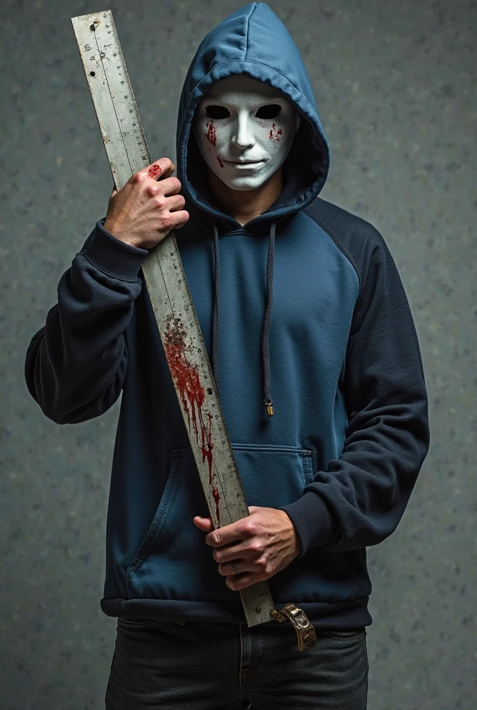 Shirtless tattooed Sexy Michael myers knife peek a boo says feeling cute might stab stuff later