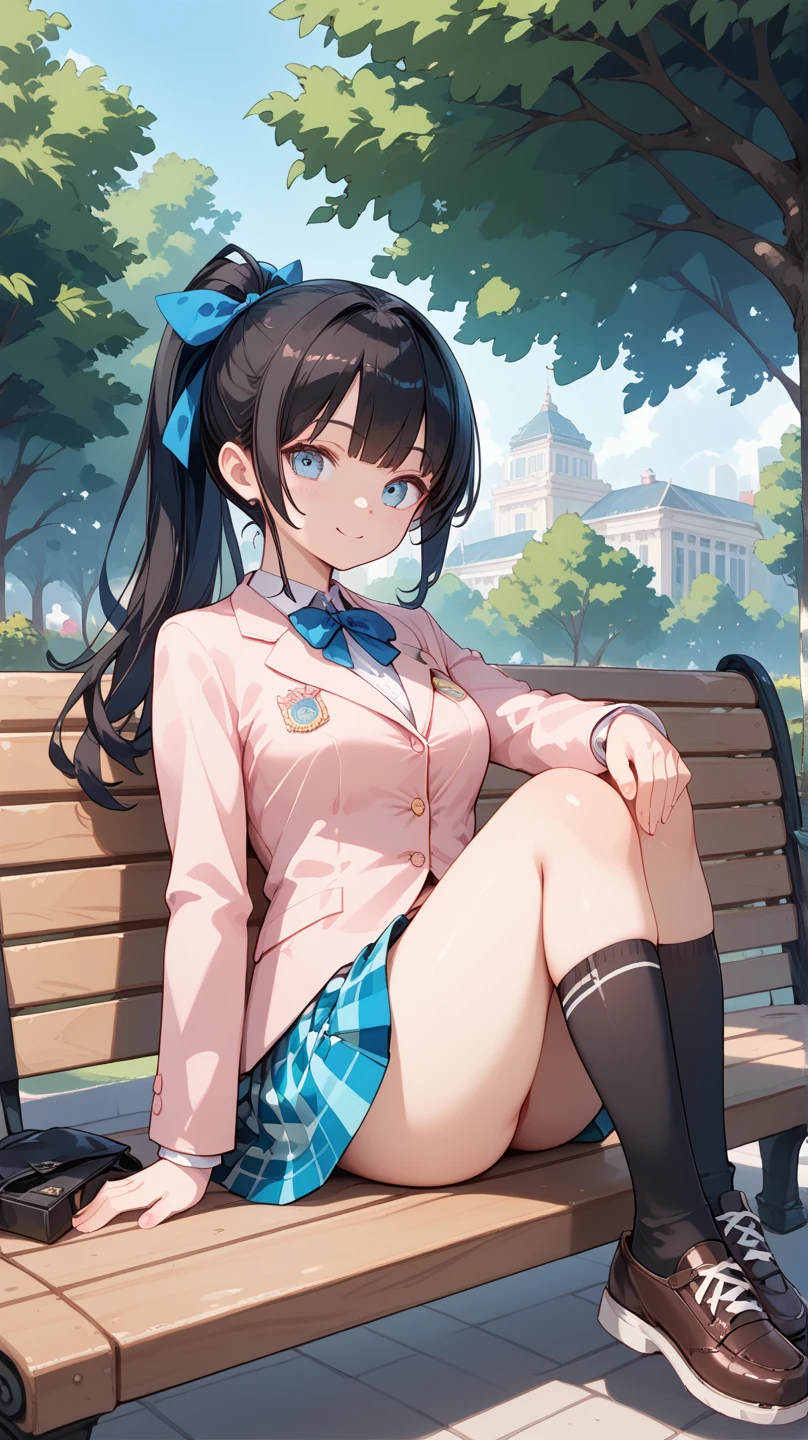 (masterpiece、highest quality、High resolution、realistic pictures、real looking skin:1.1)、 (A woman&#39;s body is mine々squatting down facing:1.9)、(A woman is squatting with her knees and thighs together.:1.9)、 (glimpse of panties:1.8)、 (she has a grin on her face:1.5)、(I rest my elbows on my knees and rest on my chin.:1.8)、 (She is wearing a navy blue blazer from her high .:1.8)、 (She is wearing the gray miniskirt of her high school uniform:1.8)、 (she is wearing black loafers:1.8)、(she is wearing navy high socks:1.8)、 (The panties are red and patterned.:1.5)、 (Short ponytail with brown hair:1.5)、 (small face:1.5)、 (D cup breasts:1.5)、 (The location is a high school ground lined with cherry blossom trees.:1.5)、 1 Japanese girl、solo、full body esbian、beautiful eyes、shining eyes、Shining thighs、NSFW