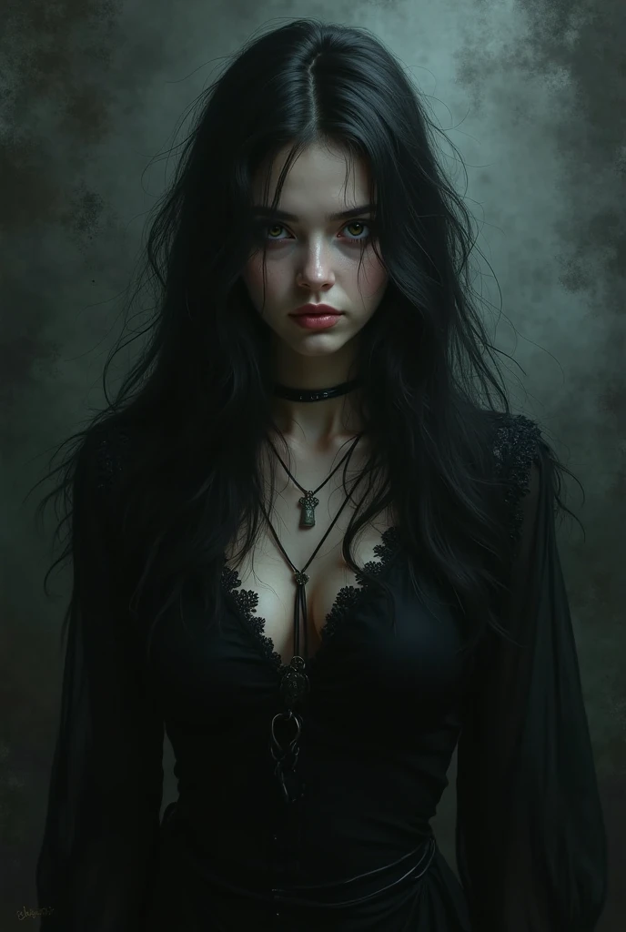 Darkly terrifyingly beautiful girl