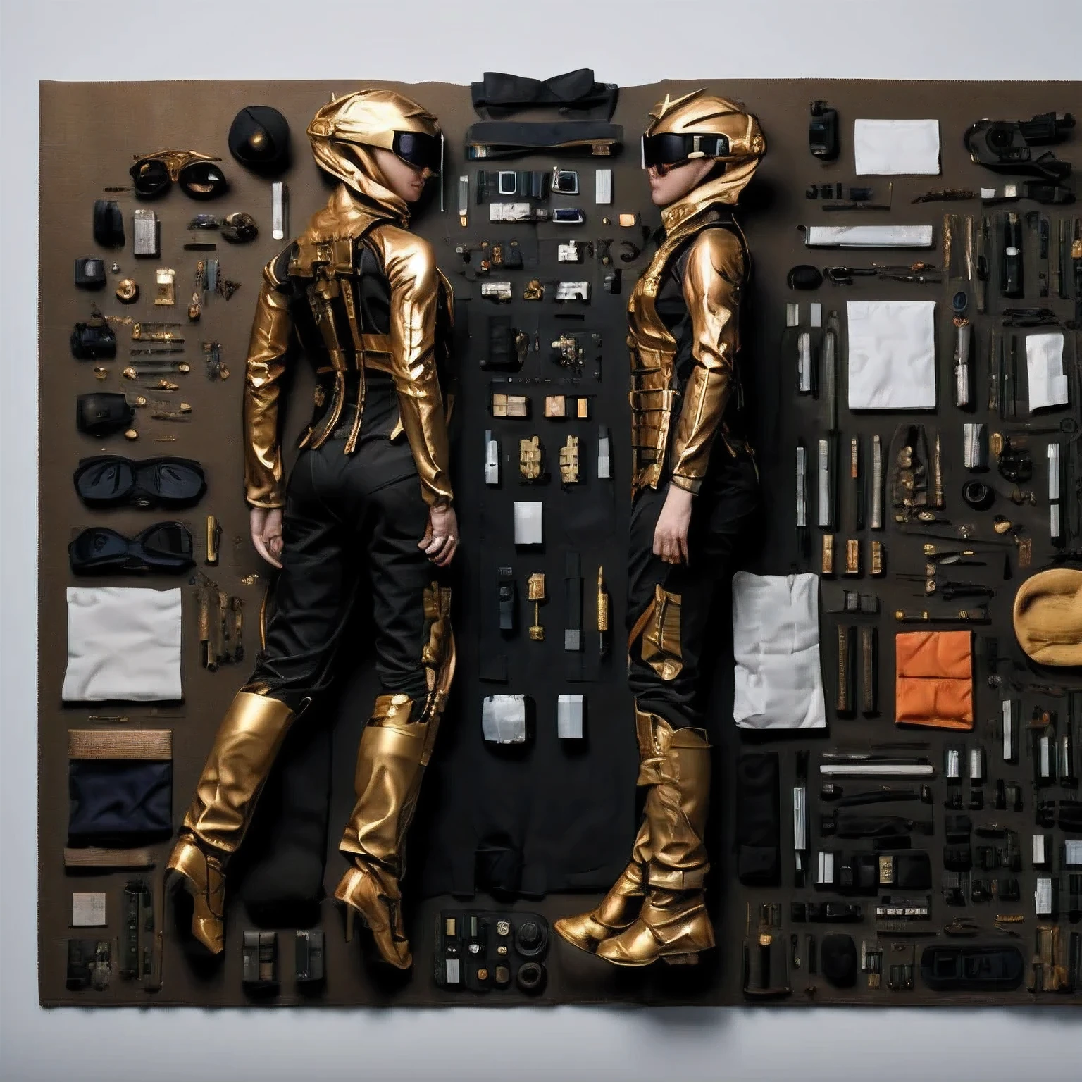 Headed Suit, Copper Gold, King Kong, Maya Star,, Burlap Cloak, Rainbow Headgear, Platinum Silk Cyberpunk Light Crossbow Space Station 1:900 micron miniature model,Leather illustration,Side view angle,((Side view angle)), wear gold frame reflective sunglasses ,Back to the future weapon, very happy ,Side view angle,full body,Stereo,(单人)Octane Rendering,Perfect face,Collagen texture,1:1