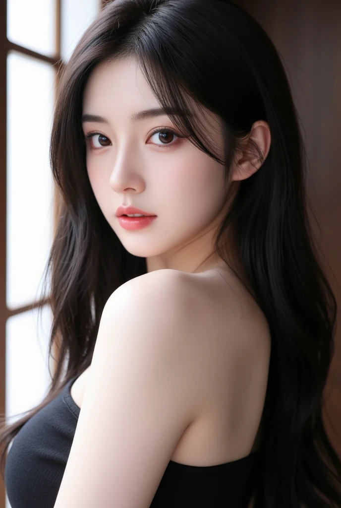1 woman, good, chest, divided, Lips, long hair, purple theme, get off, painting_\(middle\), realistic, alone, (masterpiece),(paintingrealistic: 1.3), nfsw, very detailed, (detailed skin: 1.2), (best quality: 1.0), (ultra high resolution: 1.0 ), (((best quality, 8 thousand, masterpiece:1.4)), (20 year old woman), in bikini
