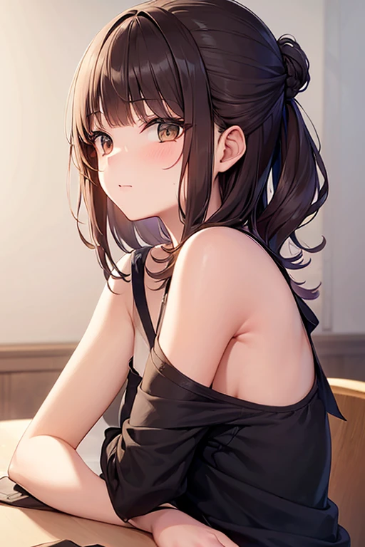 extremely detailed,
(Ellen 18-years-old, short dark layered hair, Brown-eyed, small breast:1.0),
Prostitute
