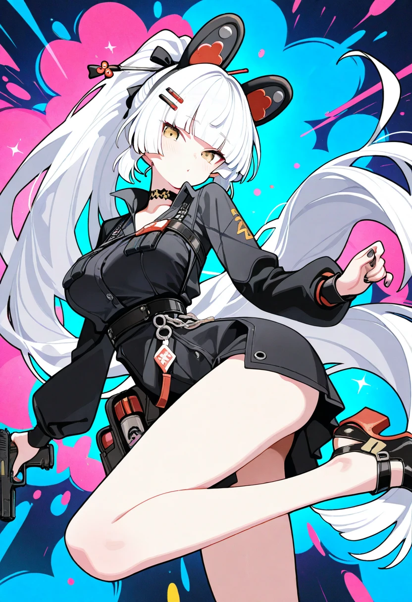 Ainda Koneko (DXD), 1 girl, uniforme Policerman, police hat, Policerman, breasts small,