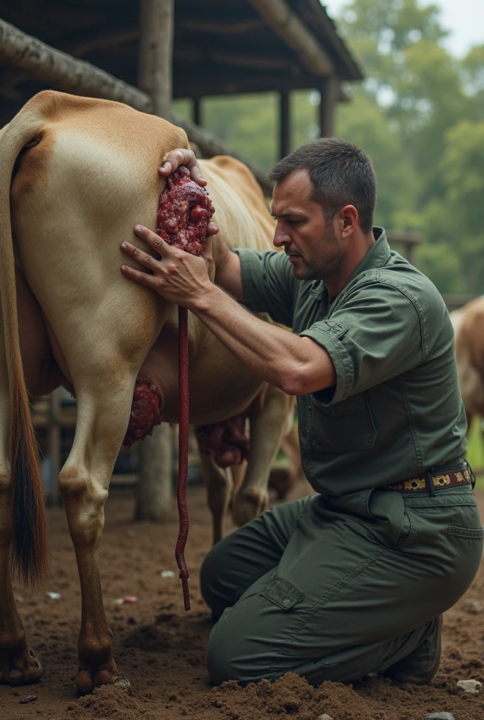 masterpiece, high quality, realistic, detailed background, (((cow, dog head))), (feral), (((wide hips))), ((((dog under cow crotch, equine penis, cow crotch shot, anal, huge balls, cow on dog doggystyle)))), (masterpiece), best quality, 4k, 2k, ((((feral, duo, anal, doggystyle, dirty, dirt dog, cum, huge belly))))