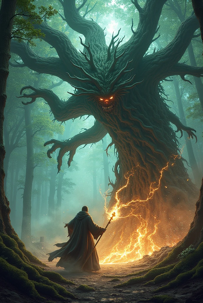 Wizard fight with tree - SeaArt AI