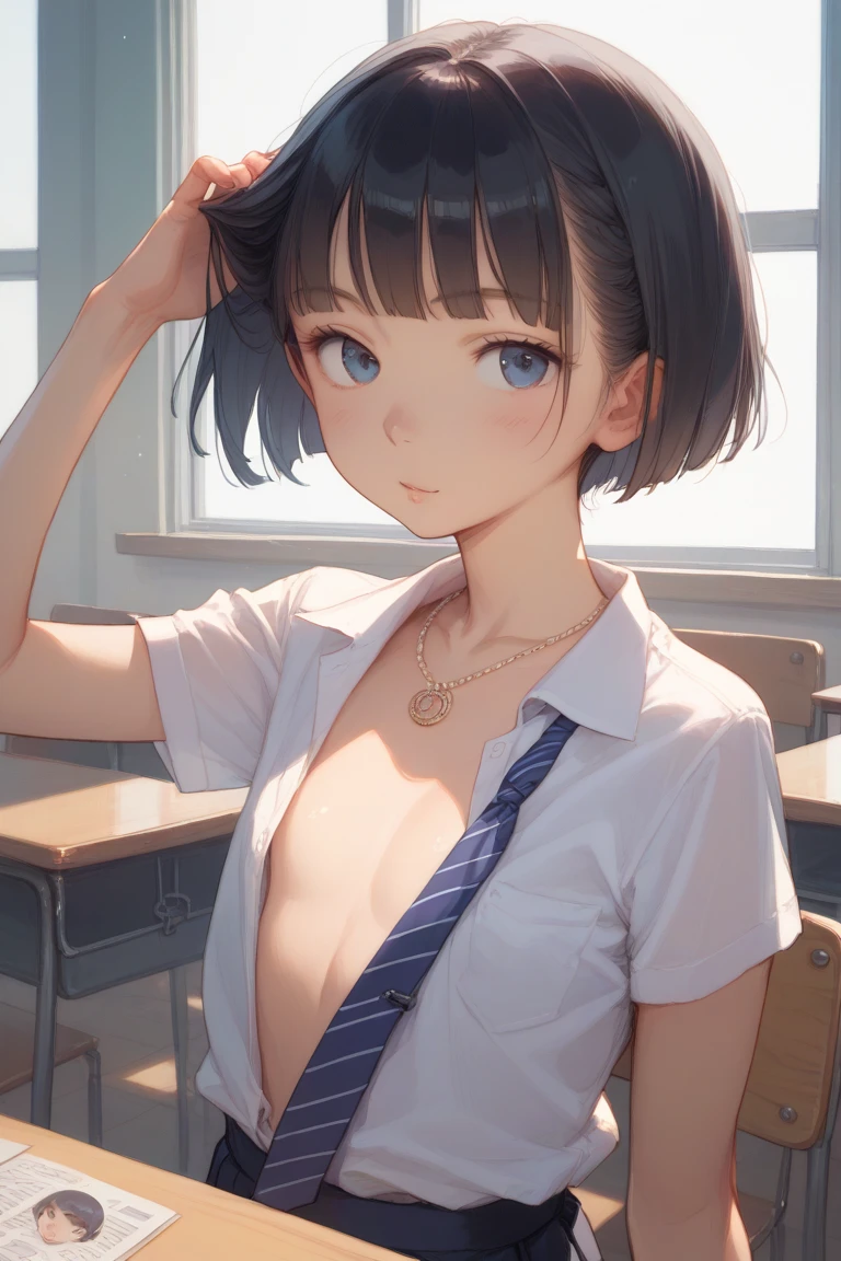 ((Curious 5th grade elementary school student)),((virgin)),((full nude,I'm not wearing anything)),((Female 1)),((Completely naked)),((solo)),Photography, Master piece 1.5,Best quality 1.5,((Amazing small details)),dark gray background,((perfect proportions,11 years old,young face)), ((beautiful breasts)), perfect face, ((Perfectly shaped hemispherical breasts)),((large areola)),(( body)),((A cheerful girl with brown eyes and a gorgeous bright short cut)). cute japanese girl,perfectly soft breasts and white skin,,,,,,,,,,,,,,,,, ((soft chest)). Super-detailed face, detailed eyes, double eyelids,Big eyes,mischievous smile,night time, ((realistic female genitals,soft mons pubis,Hairless)),whole body,,dynamic pose,sky porn,((ripening)),, ((adult video cover photo, 16K high definition video, film grain)),perfect anatomy,perfect symmetry,imagine yourself standing in a classroom。she is standing in the classroom、looking at the camera。The interior of the classroom extends behind the background.,((detailed background)),erotic