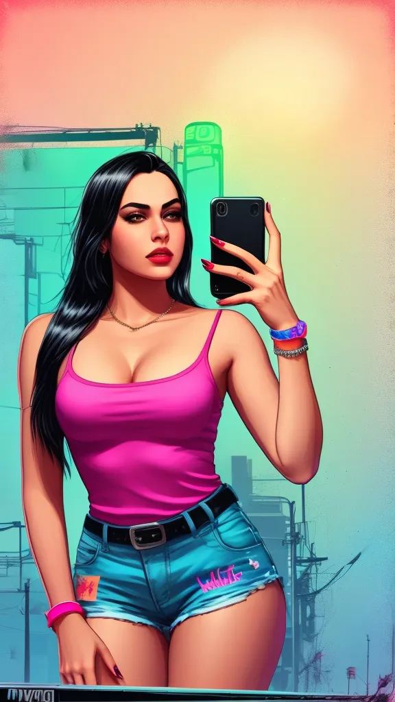 there a woman wearing sunglasses and a black dress, in style of digital painting, sultry digital painting, in style of digital illustration, style digital painting, # 1 digital painting of all time, #1 digital painting of all time, young glitched woman, low detailed. digital painting, clear portrait of demi rose, selfie of a young woman, art digital painting