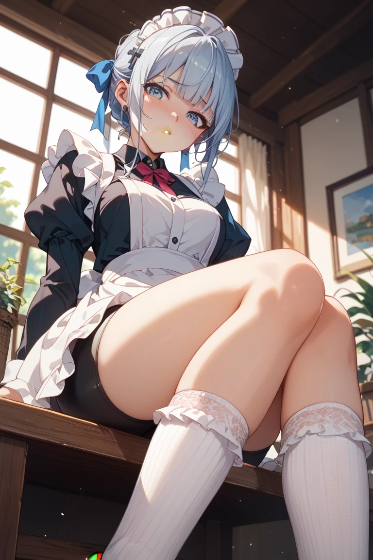 1girl,(Best quality at best, tmasterpiece:1.2), super high separation rate, actual, Frontlighting, Complicated details, Exquisitedetailsandtextures, (with sparkling eyes and a contagious smile),cute Face highlights, Best Quality, masutepiece, beautiful mature women、Beautiful face、Strong-minded woman、Office Suits、brown haired、Brown-eyed、Longhaire、Undersized eyes、Full body like、In front of a convenience store、outside of house、Eating popsicles,her thin pubic hair, looking at viewer,
