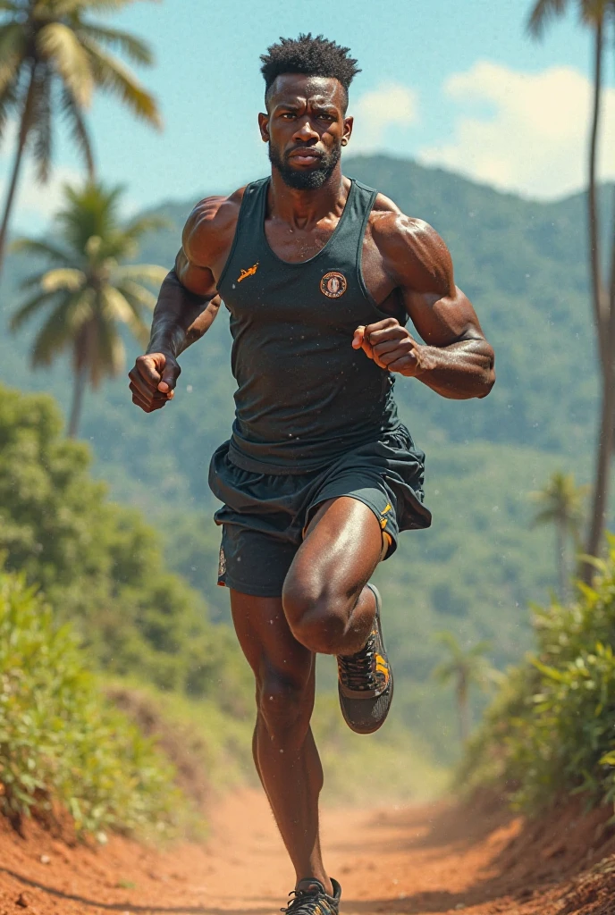 40 years old Handsome muscular HARYANVI JAAT, wetty skin, running sweat on body, standing in mud feild