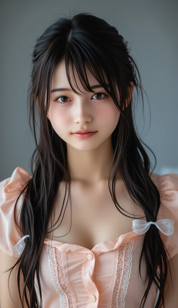 (1 nogizaka girl,15years old face,raw photo,photo realistic:1.5),(best quality, high quality,HDR, highest quality,ultra high resolution,high resolution,high res,ultra high difinition,huge file size,8K,2K wallpaper,8K wallpaper,high quality texture,amazing,an extremely delicate:1.4),one girl, Japanese famous idol,cute face,small face,absurd,ridiculous,incredibly ridiculous,blurry background,(goddess costume,short hair,cleavage,no makeup:1.2),medium skin,beautiful skin,detailed skin,black hair,silky hair,black eyes,Japanese nose,5-fingers,(Light Particles, Lens Flare, Luminous Particles: 0.7),looking at viewer,bright lighting,professional lighting,girl