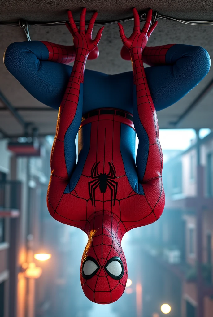 Spiderman peeing in his pants