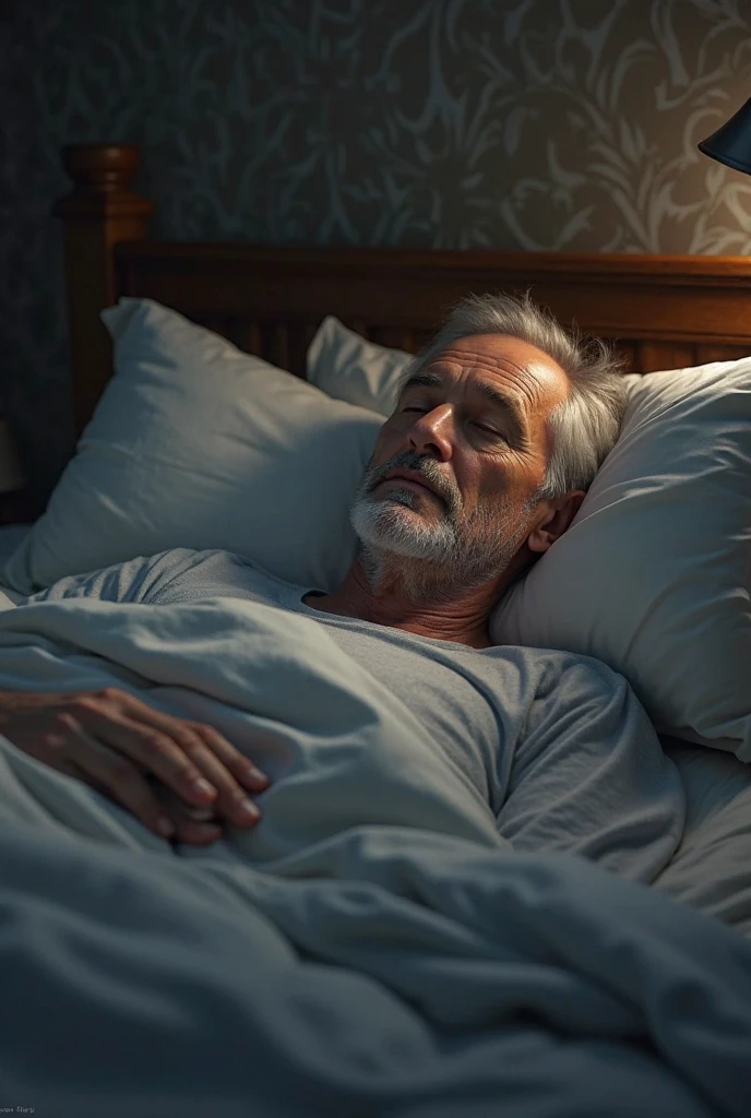 Moses in his bed at night suffering