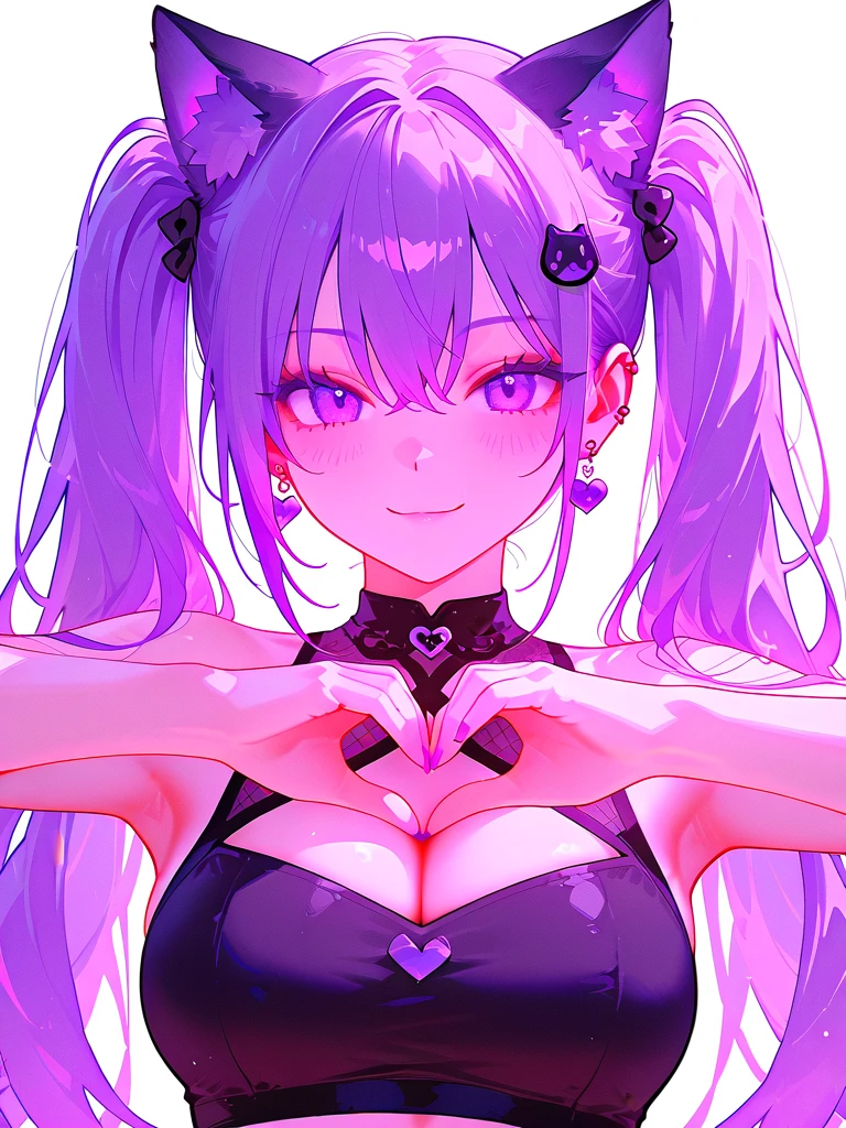 Succubus　Pose with your hands on your chest　I'm handcuffed　I have handcuffs on my legs too......　A dress filled with hearts　Pink heart symbol　Seductive body　tempting look　Heart background　dark backgrounds　Eroi body　Kiss Face　Cute face　teens girl　Angle from below　large full breasts　　　　Arm outstretched pose